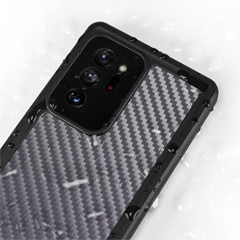 Silver Carbon Fiber Specialty Texture Material Galaxy Note20 Ultra 5G Waterproof Case